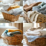 **folded dry loundry in a basket. --v 6.0 --style raw** - <@1060466770776961064> (fast)