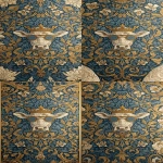 **<https://s.mj.run/0GMbnBQLfYo> william morris wallpaper design of humanoid cows wearing sunglasses and wearing a crown, using 3 colours only --no birds --ar 13:25 --iw 3** - Zoom Out by <@1103975769467789322> (relaxed)