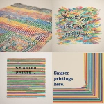 **A colorful writing, made of lines of color, the background is white, the text reads ‘Smarter printing starts here.’ --v 7.0** - <@1021873451121791090> (fast)
