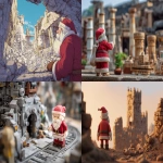 **santa claus looking at the ancient ruins of his first toy factory --ar 7:5 --v 7.0 --raw** - <@1071135204846096475> (relaxed)