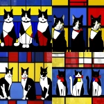 **Three black and white cats in line wearing Kimono --sref <https://s.mj.run/SlraT-tY7Eg> --ar 4:3 --sw 100 --v 6.0 --s 50** - <@1032467352438194216> (fast)