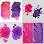 **2 fun paint-type stains, one pink and one purple. All very lively and cheerful.** - <@1121833642541469737> (fast)