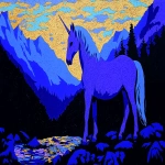 **past the witching hour, ultraviolet unicorn ukiyo-e by M A Aguilar --ar 295:166 --style raw --s 250 --c 25 --q 2 --p x1ml6ks 7t7o6mb** - Image #4 <@1059634795207991457>