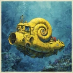 **a yellow navy ammonite amanita submarine down the sea --v 7.0 --raw** - Image #2 <@1071135204846096475>