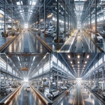 **A vast industrial-scale car factory labeled ‘USED CAR FACTORY’, with conveyor belts moving second-hand cars through inspection, polishing, and reconditioning stations. Rows of used vehicles at different stages of processing some slightly worn, others freshly restored. The building is huge, realistic, and non-futuristic reminiscent of a car manufacturing plant but adapted for used vehicles. Subtle humour in the concept, but rendered photorealistically with cinematic lighting, dust and atmosphere. Exterior view through wide-angle lens showing trucks arriving with old cars and others leaving polished. High detail, realistic scale, 16:9 composition, cinematic realism, soft daylight, dramatic perspective, --ar 16:9 --v 6.0 --raw** - Variations (Strong) by <@1098201299582988349> (fast)