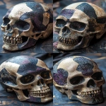 **patchwork beads telomere skull glowing LED Native American --s 250 --v 6.1 --ar 3:4 --cref <https://s.mj.run/8rUprkeuR-c> <https://s.mj.run/2WTFRFHEf-Q> --sref <https://s.mj.run/-GwDPE3Qlfg> <https://s.mj.run/UkIEUQrsDTQ>** - Variations (Strong) by <@548015168957972483> (fast)