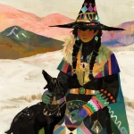 **Warrior witch thundersnowpunk with long braids and stylized warrior witch’s hat and platypus companion in the snow --sref 1999999999 1999999991 416557976 2252558232 698008135 1078492728 2187294478 217414415 416417418 7337 80085 696969 47 73 97 100 --sv 4 --niji 6 --p grjlt42 --raw** - Image #1 <@948741381743083580>