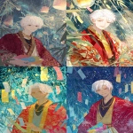 **A cute anime boy with white hair, wearing elegant red and gold festival robes adorned with intricate star and bamboo patterns, smiling warmly in a half-body portrait. He wears a delicate golden necklace and holds colorful tanzaku wish papers in one hand. The background is a dreamy Tanabata night sky filled with glowing stars, weaving milky way ribbons, and floating lanterns, with bamboo branches decorated with wishes gently swaying. His clear eyes and long eyelashes shine with soft reflected starlight, his lips a gentle red, big brown pupils glimmering with hope, sharp yet kind eyes, and a charming smile. The entire scene is detailed, romantic, and ethereal, capturing the magical beauty of Tanabata. --ar 85:128 --v 7.0 --p mwpi95x** - <@451473582770618389> (fast)
-# Create, explore, and organize on [midjourney.com](<https://midjourney.com/imagine?from_discord=1>)