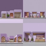 **various stores in a row, inside a mall, the cafe in between different stores --ar 16:9 --sref <https://s.mj.run/xPgsFRi6zGo> --v 7.0** - <@1093082509220253776> (fast)