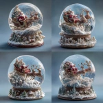 **a snowflake macrophotography globe with a completely overloaded christmastree, santaclause an his red nosed reindeer, super high detailed, super realistic --v 7.0** - Variations (Strong) by <@1098305603568410775> (relaxed)