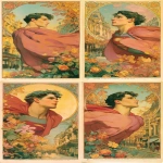 **a movie poster illustration of a handsome masculine Belle Epoque Superman flying towards camera over 1890s New York City streets and architecture in the fall by Alphonse Mucha --no women, flowers, long hair, pink --chaos 35 --ar 6:11 --raw --sref <https://s.mj.run/u8Un1033BRo> --sw 999 --oref <https://s.mj.run/FlKAAptnmkQ> --ow 100 --stylize 666 --v 7.0** - Variations (Strong) by <@1366189490561093734> (fast)