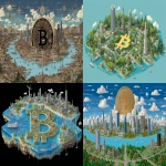 **show big bitcoin as the center on the world economy, detailed parts of the world in the background, cities, mostly US cities, nature --ar 16:9 --p 8281hej** - <@1183565915632181310> (turbo)