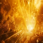 **Divine golden light rays descending from heaven onto floating elemental symbols (fire flame, water droplet, air swirl, earth crystal), angelic wings in background, warm amber and gold color palette, hyper-realistic spiritual energy, cinematic photography --v 6.0 --ar 79:59** - Image #1 <@900787127892180992>