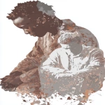 **a stencil style cutout shape, featuring a boy (16, Somali, vulnerable but determined) and a white man (31, distracted, broken inwardly). The setting may subtly allude to themes of migration, the tension between hope and despair, and two worlds colliding. 8k, high resolution, Space for a title and subtitle. --v 7.0 --ar 5:8 --raw** - Image #3 <@1115197505077006380>