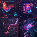 **flat 2D website interface design of a loading bar in the exact shape of a human colon, minimalist web UI aesthetic, glowing neon line art colon silhouette, segmented progress indicators inside the colon path, partially loaded with flickering pixels and digital corruption, glitch effects showing incomplete load, futuristic website dashboard, dark background, high-resolution UI design, vector-style clarity --ar 16:9 --v 6.0 --raw** - <@1138484847065698314> (fast)
-# Create, explore, and organize on [midjourney.com](<https://midjourney.com/imagine?from_discord=1>)