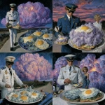 **fighter jet pilot crossing guard, incredulous stares from onlookers as I cracking open free range almagest eggs making fried eggs and avocado toast while turning wisteria into twilight wine, 60's mod fashion, surreal --chaos 55 --exp 50 --profile folhhmm --stylize 750 --weird 111 --v 7.0** - Remix (Strong) by <@246480551605698561> (relaxed)
-# Create, explore, and organize on [midjourney.com](<https://midjourney.com/imagine?from_discord=1>)