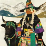**Warrior witch thundersnowpunk with long braids and stylized warrior witch’s hat and bull companion in the snow --sref 1999999999 1999999991 416557976 2252558232 698008135 1078492728 2187294478 217414415 416417418 7337 80085 696969 47 73 97 100 --sv 4 --niji 6 --p grjlt42 --raw** - Image #4 <@948741381743083580>