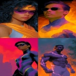 **graphic novel cover art. Esoteric Neon superhero. --c 45 --ar 1:2 --v 7.0 --s 750 --p 2ih31xe --raw** - <@344228814332887040> (fast)