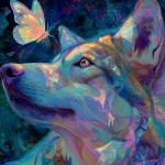 **An iridescent kaleidoscopic butterfly dream wolf --v 7.0 --raw** - Upscaled by <@754226842650542162> (relaxed, stealth)