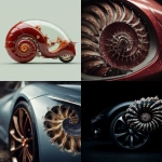 **Ammonite amanita concept car. Car magazine photography. Depth of field. --c 5** - <@1052958752749387917> (relaxed)