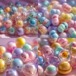 **a pile of cute gachapon capsules in pastel colors, Japanese toy vending balls, transparent plastic with toys inside, kawaii background, soft lighting** - <@463656957367025669> (relaxed)