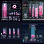 **pixel art spritesheet of high tech lab for a side scrolling game, pink embreo of baby beholder monster in water glass tube --v 7.0** - <@758874491680981014> (fast)
-# Create, explore, and organize on [midjourney.com](<https://midjourney.com/imagine?from_discord=1>)