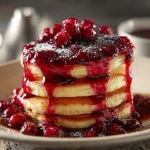 **Sunrise Stack Pancakes: Fluffy stacks drizzled with tart ridge-berry syrup that glitters like dawn. --v 7.0** - Image #2 <@888546328244801596>
