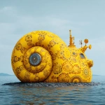**a yellow navy ammonite amanita submarine down the sea --v 7.0 --raw** - Image #3 <@1071135204846096475>