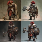 **a female giant with dark skin red hair, heavily armored with a hammer and shield --v 7.0** - <@442905496559812618> (fast)
-# Create, explore, and organize on [midjourney.com](<https://midjourney.com/imagine?from_discord=1>)