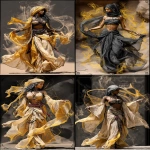 **<https://s.mj.run/PjQfchsJwAI> Realistic photograph of a Djin,Queen of Arabia in prophetic iris bliss, ancient Harla, Mecca desert backdrop, full body view, dynamic pose, dark color splash background 8k resolution, photorealistic, hyper realistic, volumetric lighting, 35 mm photorealistic --ar 89:128 --p o5egy9r --s 300 --sref 129797111** - <@1002947002323185734> (relaxed)