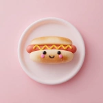 **a cute cosmonautumnal hotdog on a white plate, diner, minimalist 3D illustration soft gradients --profile aabz69z** - Image #3 <@937851746712186921>