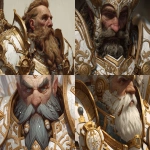 **one eyed dwarf paladin white and gold armor. close up portrait --ar 11:8** - <@700509070872018974> (fast)