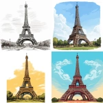 **vector illustration of the French Eiffel Tower --s 250 --v 5.1** - <@1086316614535872542> (fast)