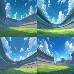 **a large football stadium, with bright green grass and a blue sky, stands filled with fans in the background. the scene is depicted in an anime style, with a cartoon-like illustration. the image is of high resolution and high detail, presented as a digital art piece of high quality and high definition. --ar 16:9** - <@847316063481102406> (fast)
-# Create, explore, and organize on [midjourney.com](<https://midjourney.com/imagine?from_discord=1>)