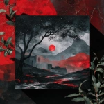 **fumarole eerie painting with a color scheme of monochromatic black and white with a pop of red. The painting uses cross-hatching and palette knife techniques, inspired by analog horror, grunge Polaroids, ukiyo-e and retro Japanese horror. The mood is mysterious and unsettling --p v72x35v** - Image #4 <@948741381743083580>