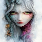 **&lt;https://s.mj.run/xFx8QgiLYSQ&gt; &lt;https://s.mj.run/DIx2ZNck0Ec&gt; chiseled relief made from burnished opalized wood, bone and silver bitcrushed manneqin of a vampire necromancer from umbra reign, evil, summoning white walkers in tundra, haze, snow geomagnetic storm, graphic novel comic style by alex ross --ar 89:128 --sref 458070931 2538608796 3591463543 --profile sdcgav1 --v 6.1** - Image #2 &lt;@1002947002323185734&gt;