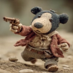 **omg a dog shooting a bear claymation --ar 3:4 --s 250 --v 7.0** - Image #1 <@974789918188535848>