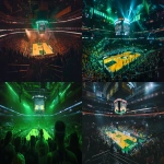 **TD Garden during a celtics vs lakers game in 2024, POV from a fan, wide angle, dramatic cinematic photography --ar 16:9 --s 50 --v 6.0** - <@1062564346867228743> (fast)