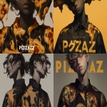 **magazine cover of "PIZZAZZ" featuring an analog shot of minimal male model in handsome black and neon yellow sumi-e decoupage pattern of melting cheese pizza ingredients fashion design on a yohji yamamoto kimono, by fernando botero, minimal figure, film grain --ar 8:5 --sref 3229958278 --stylize 1000 --niji 6** - <@1121310536559243315> (fast)