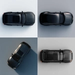 **3D rendering of a black car, top view, rendered from the top, simple 3D, C4D, blender, plain floor --v 7.0** - <@1090235509290319903> (fast)