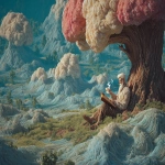 **<https://s.mj.run/DO7vuWoXxIU> <https://s.mj.run/PXrO9_BRdpk> <https://s.mj.run/cSbckn_wxpI> <https://s.mj.run/j46HPvqoY_A> <https://s.mj.run/v8zjIgUTuu4> Cotton Clouds Paint a Scene of an Old Man Relaxing in the Forest Drinking some Tea, Looking over a book containing Fluvioglacial-Outwash-Plaines Craft-World Hyper-RealityMash --ar 3:2 --v 7.0** - Upscaled by <@426654487248109579> (fast)