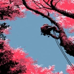 **epic explosive comic book style silhoette of a kid in a harness repelling through the tree top, --ar 9:16 --v 7.0** - Image #4 <@694537660894806087>