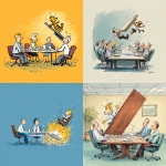 **Calvin and Hobbes style illustration of a table being flipped in an HR meeting** - <@1071571012547780618> (fast)
-# Create, explore, and organize on [midjourney.com](<https://midjourney.com/imagine?from_discord=1>)