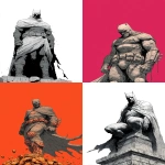 **Monochronolith batman wears time-traveling costume made of stone. Epic. Comic book cover. Full body. Low angle. Minimalistic. By Greg Capullo, by Frank Miller. --v 7.0 --c 5 --ar 2:3** - <@1052958752749387917> (relaxed)