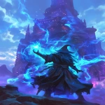 **Oneiroscape fantasy Orko from Masters of the Universe, a small mystical sorcerer with a flowing robe, pointy hat, and glowing eyes, hovers in front of Castle Grayskull. Magical energy swirls around his hands, casting luminous runes into the air. Dark fantasy atmosphere, cinematic lighting, epic composition, detailed textures, and highly detailed, hyper-realistic fantasy art --ar 3:4 --niji 6** - Image #4 <@419578677106311168>