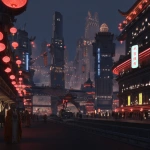 **A concept art of a futuristic cityscape, inspired by the style of Star Wars and Chinese mythology, incorporating Chinese motifs. 🌆 --chaos 10 --exp 100 --stylize 0** - Image #3 <@1453821559323230336>