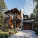 **front driveway view of minimal modern house --ar 16:9 --v 7.0** - Upscaled by <@409035117881982988> (fast)