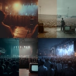 **Create a high-quality ultra-realistic photo background which is colour graded of a 1950s rock and roll concert. Have a large tv / screen on the right hand side near the edge of the picture which you can see the whole screen** - <@1168106068602261574> (fast)