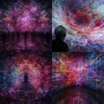 **sometimes, in front of Giant kaleidochromic screen, I like to sniff my armpits, they're the best armpits, and the smell, the smell is like morning glories, the greatest and best morning glories in the universe, I should know, my brain big, big brain think lots, digital Surrealism --raw --profile puov6we --stylize 225 --v 7.0** - <@834468597551333468> (relaxed)