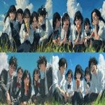 **five high school students in uniform, one of them is eating an apple while the others are laughing at her. they all have black hair with bangs and are wearing glasses, sitting together on the green grass under a blue sky, in the style of an anime. --ar 16:9 --v 7.0** - <@1150458218460479559> (fast)
-# Create, explore, and organize on [midjourney.com](<https://midjourney.com/imagine?from_discord=1>)